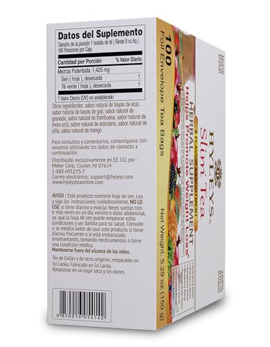Hyleys Slim Tea 9-Flavor Variety Pack - 100 Bags, Natural Weight Loss Support