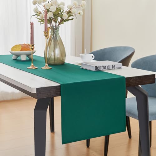 YATOJUZI Christmas Green Table Runner 16x95 Inches Waterproof Polyester