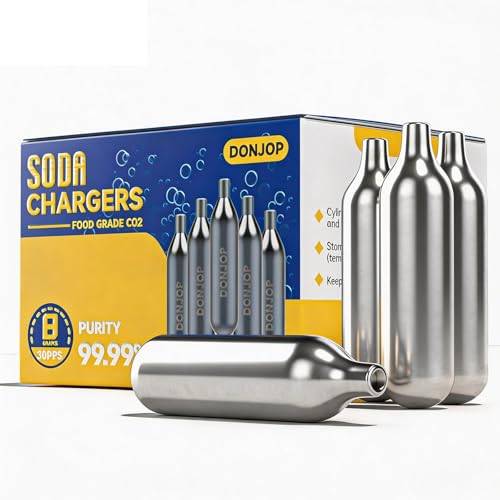 30 Pack 8g CO2 Cartridges for Soda Maker - Non-Threaded Food Grade Sparkling Water Chargers