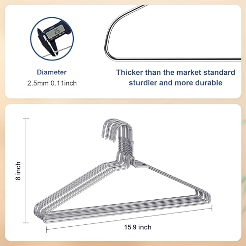 SPECILITE Silver Wire Metal Clothes Hangers Bulk 100 Pack Ultra Thin & Sturdy