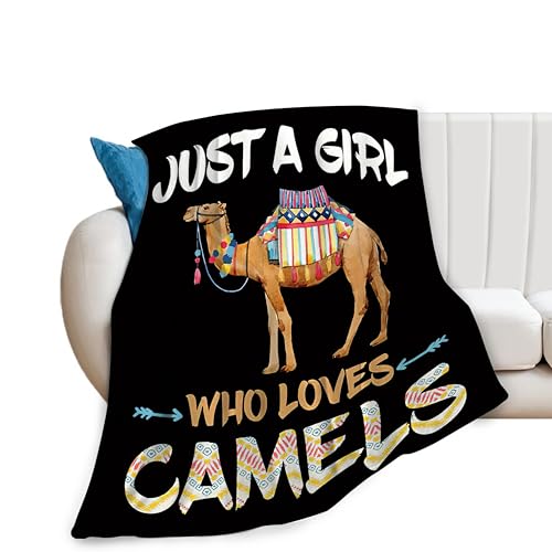 Camel Plush Throw Blanket - Super Soft Cozy Warm Fleece Camel Bedding Blanket Gifts for Kids, Girls, Boys & Women - 40"X50"