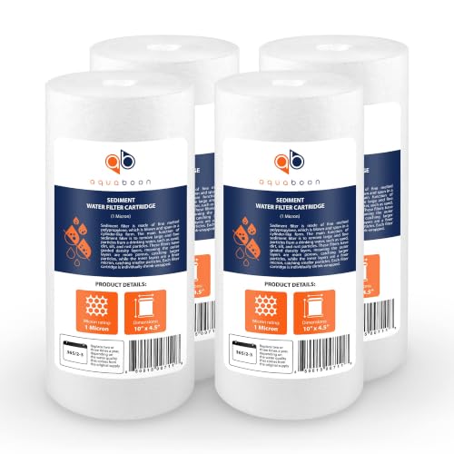 Aquaboon 10x4.5 Micron Whole House Sediment Water Filter - 4-Pack, Variation 4