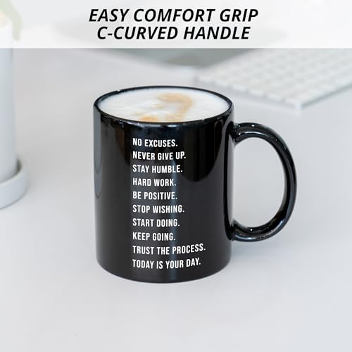 JRTW Inspire-7 Inspirational Motivational Coffee Mug - Large 11oz Ceramic Cup for Coworkers