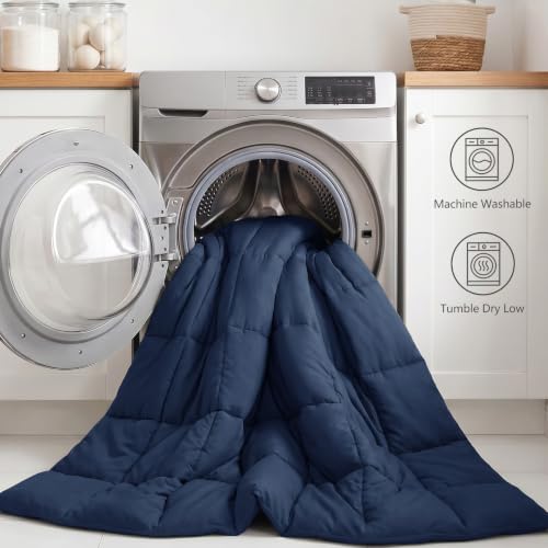 Twin XL Comforter Set Navy Blue 5-Piece Bed in a Bag - CozyLux
