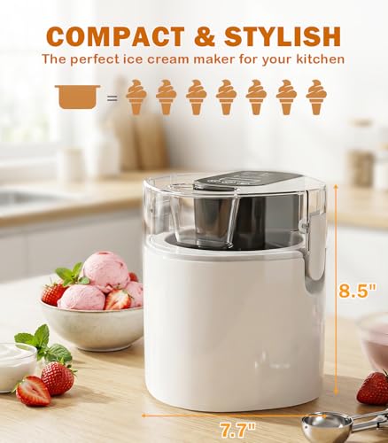 Ice Cream Maker Machine 1.52 Qt for Homemade Frozen Desserts - Sorbet, Yogurt, Gelato