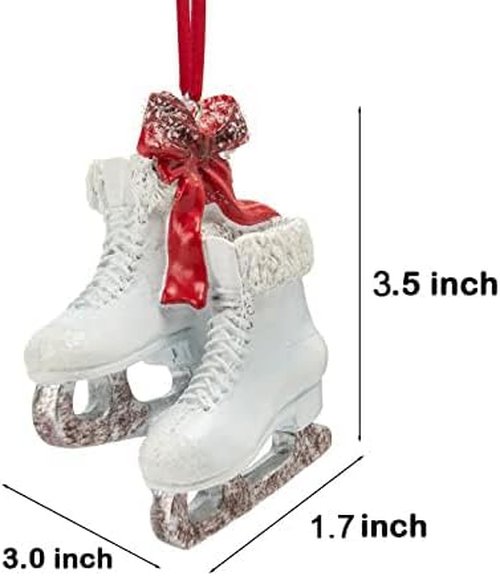 Braxio Decorative Ice Skate Christmas Ornament - 3.46 Inch Hanging Figurine for Holiday Decor