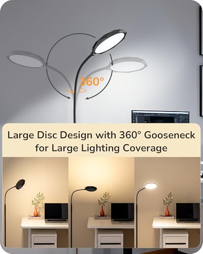 LED Floor Lamp - Super Bright 1300LM Adjustable Color & Dimmable Black