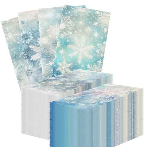 Snowflake Napkins,40pcs Winter Wonderland Snowflake Paper Napkins Disposable Blue Christmas Napkins for Winter Holiday Birthday Party Decorations