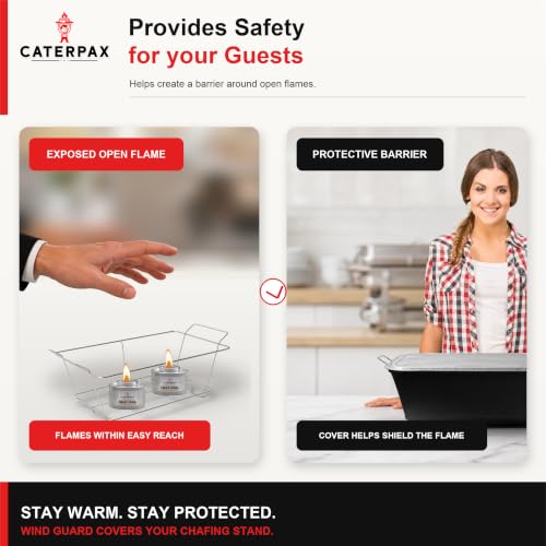 Caterpax Black Chafing Dish Wind Guard Pack of 6 - Slip-On, Machine Washable Buffet Cover