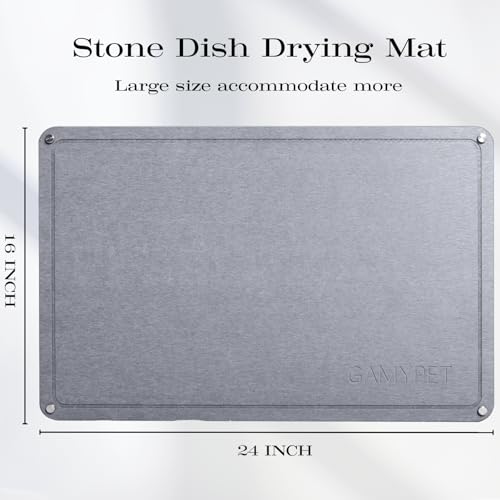 Large Dish Drying Mat for Kitchen 24x16 Dark Gray - Water Absorbent & Supportive