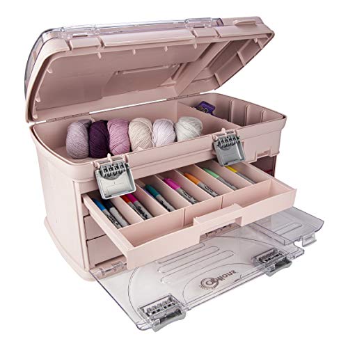 Large 3-Drawer Storage System with Utility Compartments for Craft Jewelry Batteries