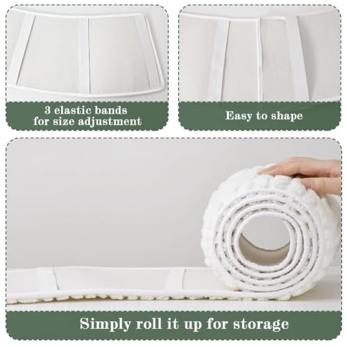 White Plush Tree Collar 28in Christmas Tree Skirt with Thick Herringbone Pattern - Bunny Chorus