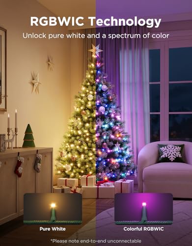 Govee 66ft Christmas Sparkle String Lights with 250 LED Bullet-Head Lights - Holiday Decor