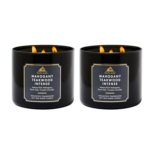 Mahogany Teakwood Intense Candle Set - 3-Wick, 14.5 Oz, 2 Pack