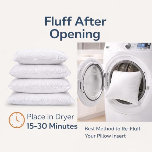 18x18 Inch Throw Pillow Inserts Set of 8 - Square Decorative Cushion Fill - Variation 8