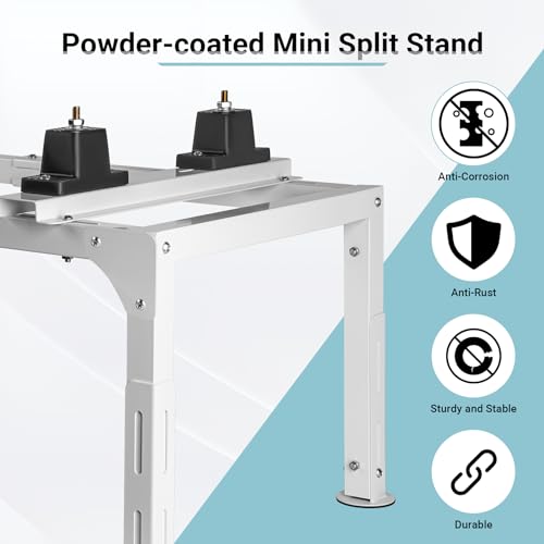 Eastrexon 9000-12000 BTU Mini Split AC Stand with Adjustable Height & Durable Steel