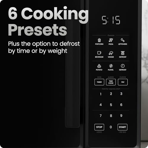 Chefman 1.1 Cu. Ft. 1000W Countertop Microwave Oven Black - Compact & Powerful