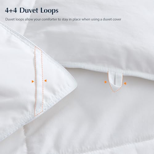 Pacific Coast White Twin Size Goose Feather Down Fiber Comforter Summer Duvet Insert, Ultra Soft & Breathable