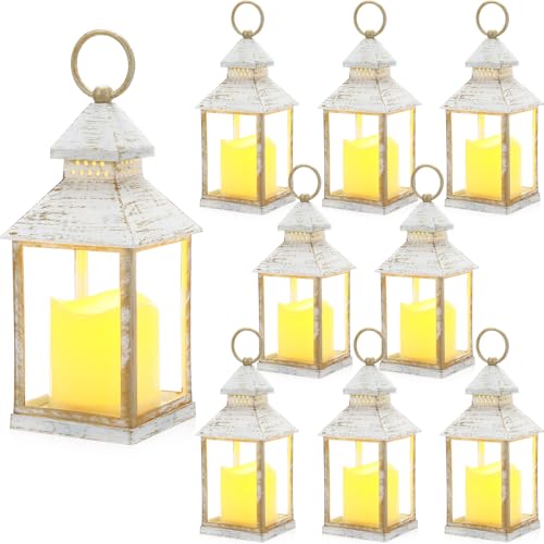 Sumind 8 Pack 9" Decorative Lanterns with Flameless Candles