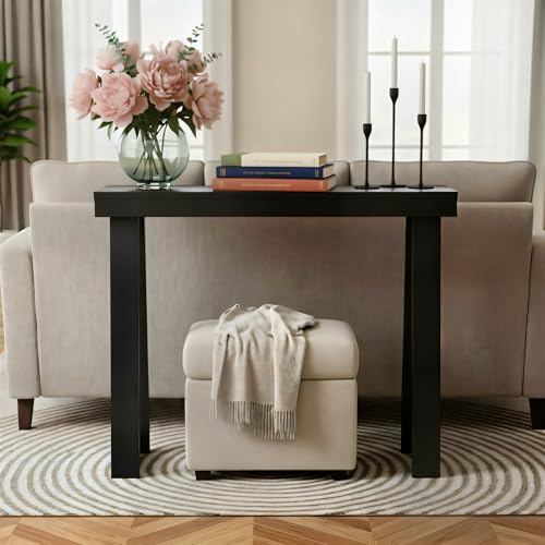 36 Inch Black Plank+Beam Classic Console Table - Versatile Entryway & Living Room Accent