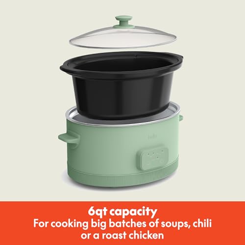 6 Qt Programmable Slow Cooker - Seaglass Non-Toxic Ceramic Coating