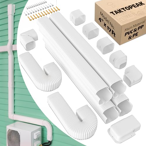 4 Inch 17 Ft Mini Split Line Set Cover Kit - White Variation