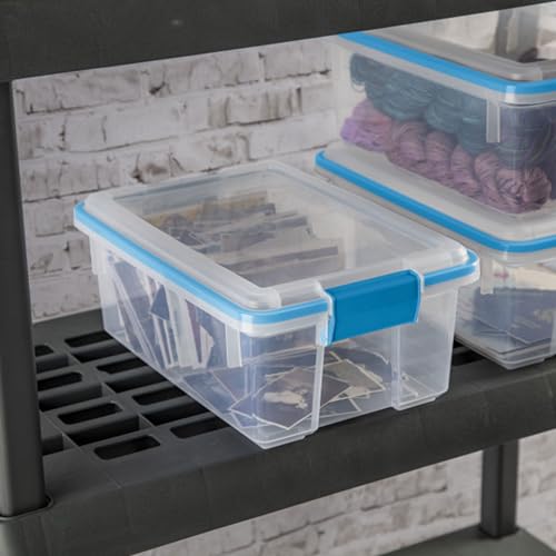 Sterilite Gasket Storage Box with Lids for Home & Office, 12 Quart,