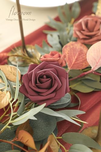 Floroom Sunset Terracotta 6ft Artificial Eucalyptus Garland for Wedding & Home Decor