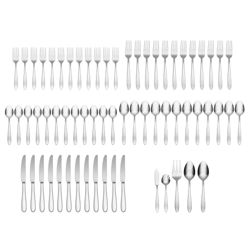 Oneida Mooncrest 65-Piece Flatware Set for 12 - Silverware with Celestial Design