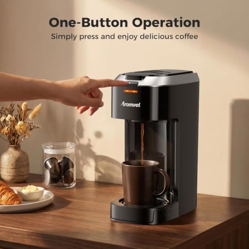Aromvel Single Serve Coffee Maker for K Cup Pods, Compact Fast Brewer