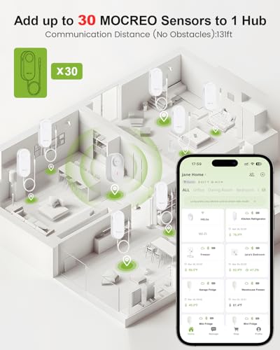 Wireless WiFi Thermometer with 2 Sensors & Freezer Alarm - No LCD Hub