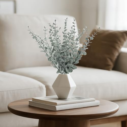 18pcs Artificial Eucalyptus Stems, Fake Greenery Leaves for Floral Arrangements, Home Office, Wedding Centerpiece, Christmas Party Decor