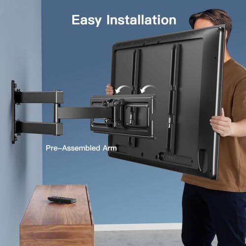 PERLESMITH Corner TV Wall Mount for 26-65 Inch TVs up to 70 lbs - Full Motion Adjustable, Easy Install
