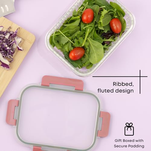 Pink 24-Piece Borosilicate Glass Food Storage Containers Set with Lids