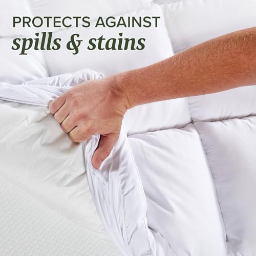 Beckham Hotel Collection Twin Size Waterproof Hybrid Mattress Pad & Protector - White