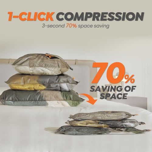 Vacbird 25-Pack Rechargeable Wireless Vacuum Compression Packing Bags Set for Travel & Home Storage