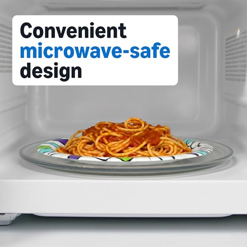 Amazon Basics 10 Inch Disposable Paper Plates - Pack of 372, Microwave & Cut-Resistant