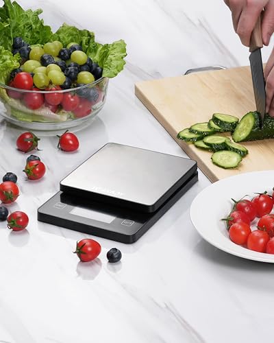 Tcsxady Food Scale, 11lb Digital Kitchen Scale with 6 Units LCD Display and Tare Function,Compact Design for Baking,Healthy Cooking,Meal Prep, 304 Stainless Steel