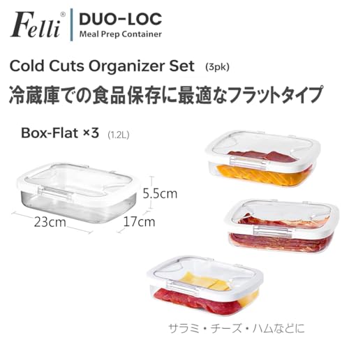 Deli Meat 3-Pack Food Storage Containers with Airtight Lids - Clear Tritan