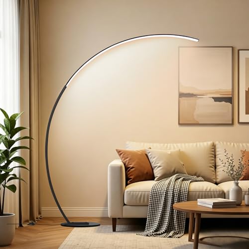 Dimmable LED Floor Lamp with Remote - Matte Black 67" Ultra-Wide Coverage, 3 Color Temps