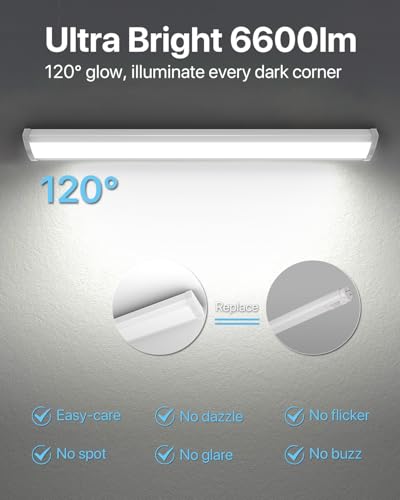 Hyperlite 60W/50W/40W 4ft LED Wraparound Light Fixture - Linkable, 5000K, 6600 Lumens, Energy Efficient, ETL Listed