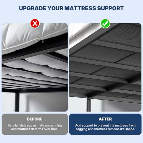 King Size Bunkie Board 76x80'' Wood Bed Support Anti-Slip for Mattress Stability