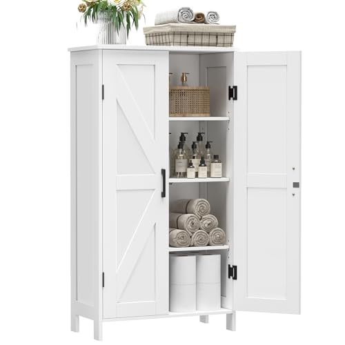 Homleke 43.3" H Farmhouse Bathroom Storage Cabinet with Adjustable Shelves