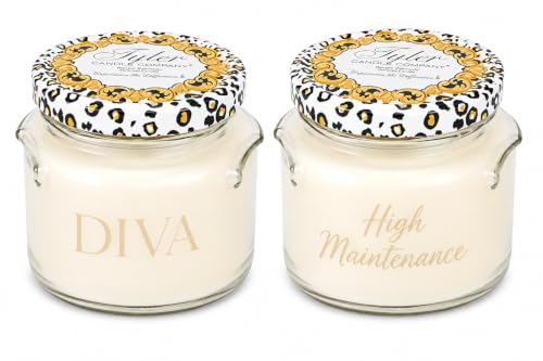 Large 22 oz Scented Candle Set with 2 Wicks - Long Burn Soy Jar Candles