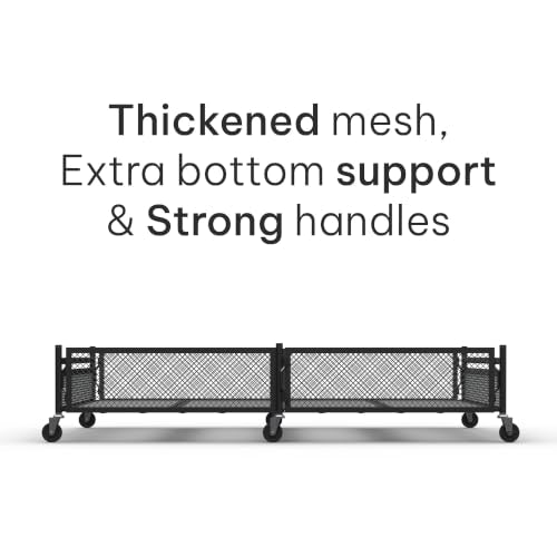 Under Bed Storage Bin with Wheels Pack of 2 - 86L Heavy Duty Metal, Large Capacity