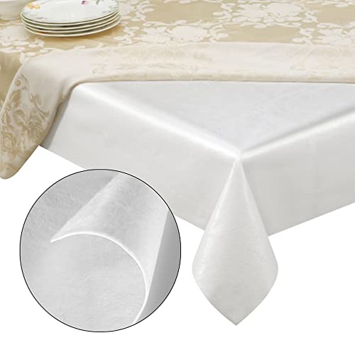 108 x 54 Inch Vinyl Table Pad Protector with Cushioned Backing - Spill & Scratch Barrier