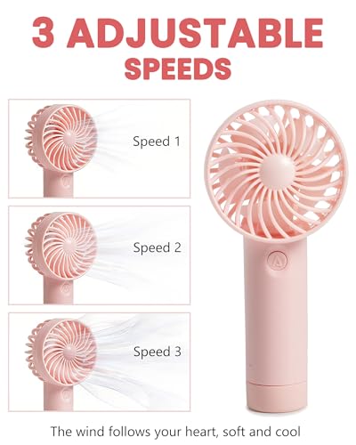 Multicolor 12 Pack Mini Portable Handheld Fans - USB Rechargeable, 3-Speed Personal Fans for Travel & Outdoor