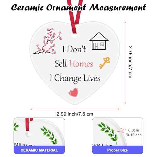 Real Estate Agent Gifts Christmas Ornaments Realtor Appreciation Gifts Thank You Present Broker Salesman Agent Closing Salesperson Present Ceramic Ornament Christmas Tree Decoration