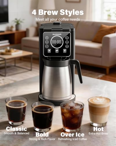 Single Serve Coffee Maker with Thermal Carafe 6-32oz Hot & Iced Brewing