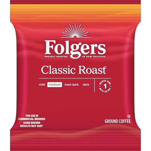 Folgers Classic Roast Ground Coffee - Medium Roast, 42 Packets, 1.5 oz Each